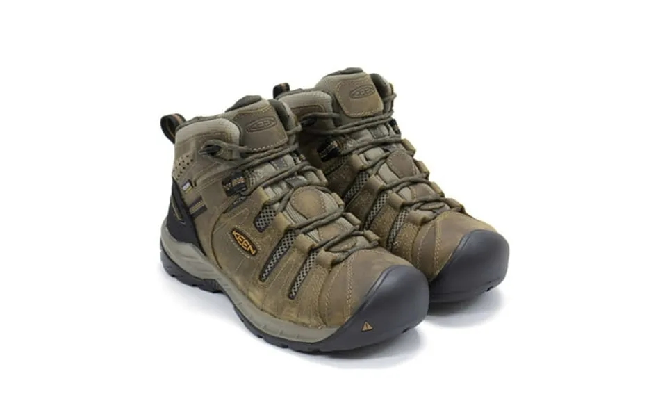 Keen Men S Flint 2 Mid Height Soft Toe Waterproof Non-slip Work Boots Black Olive Brindle 8