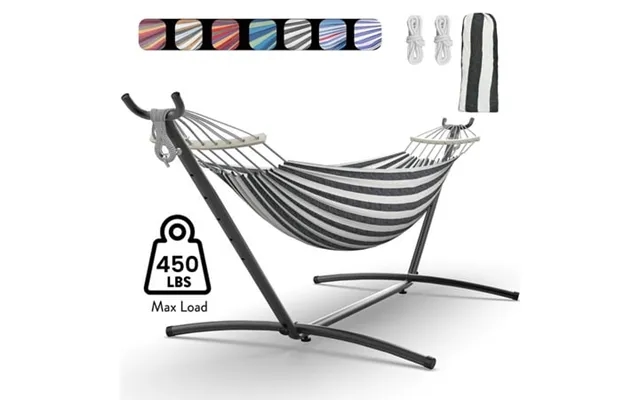 Keestp Comfortable 2 Person Hammock With Stand Portable Detachable Brazilian Hammock 450lb Capacity - Black product image