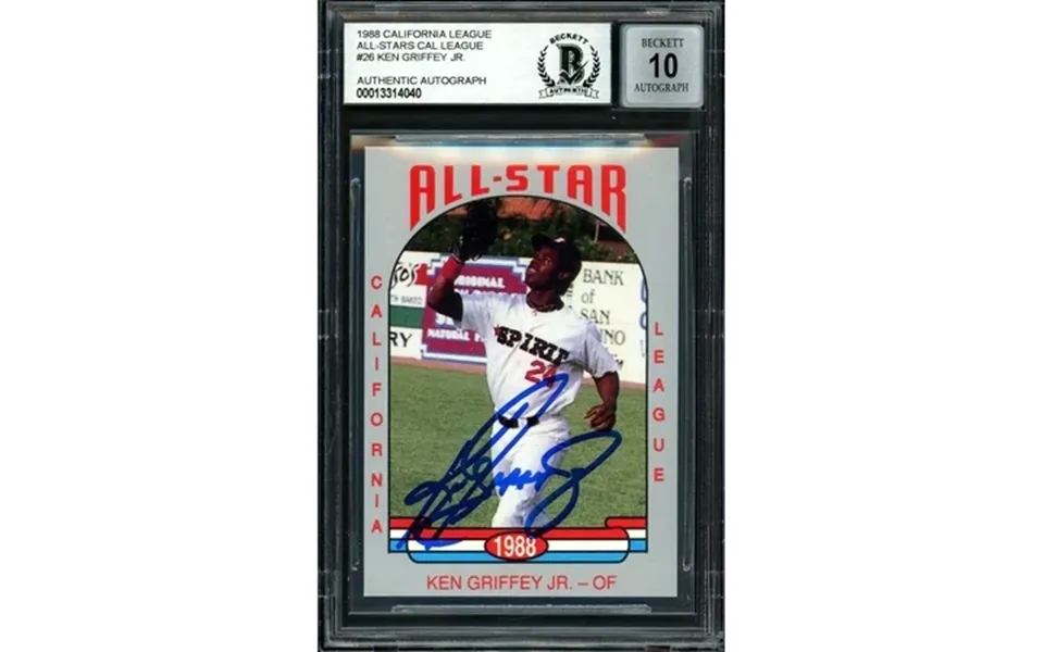 Ken Griffey Jr. Autographed 1988 Cal League All Star Rookie Card 26 San Bernardino Spirit Auto Grade Gem Mint 10 Beckett