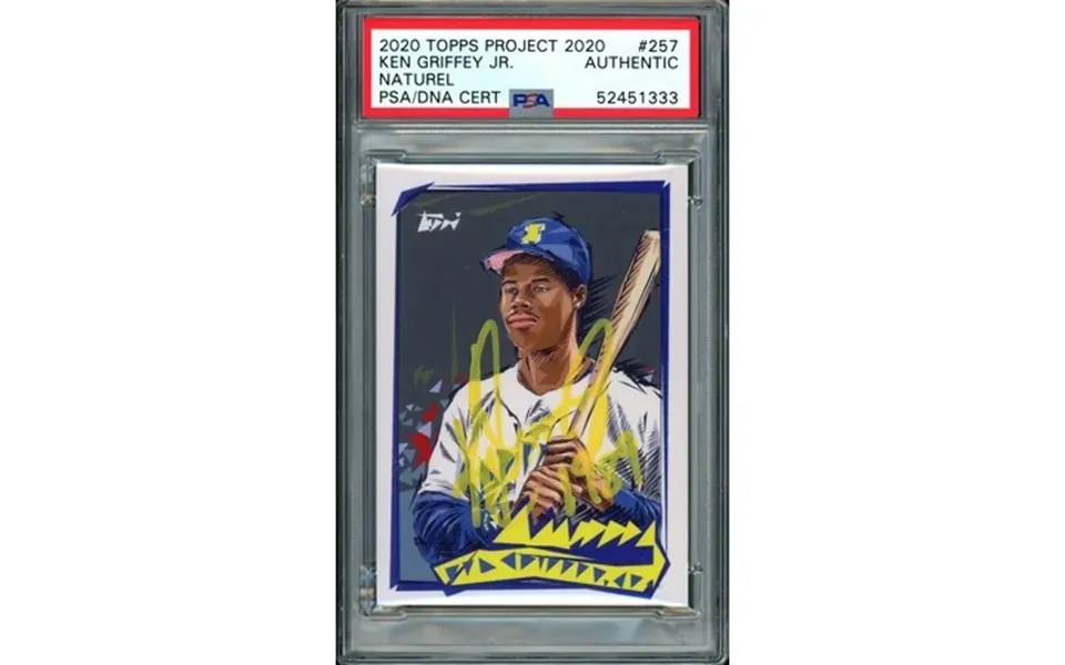 Ken Griffey Jr. Autographed Topps Project 2020 Naturel Card 257 Seattle Mariners 1989 1 1 Psa Dna 52451333