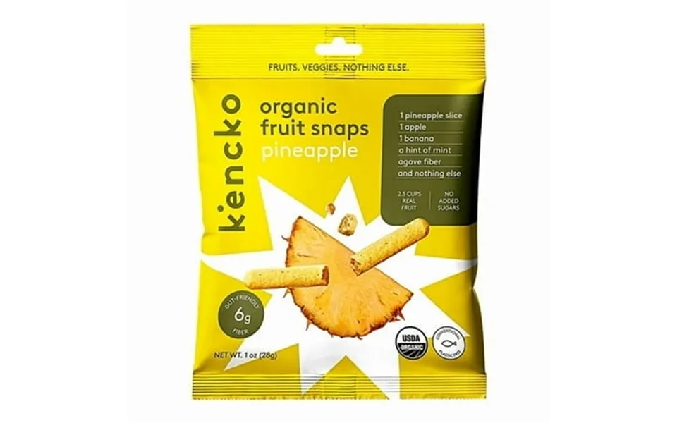 Kencko Pineapple Organic Fruit Snaps Freeze Dried Fruit Snacks 1 Oz - 2 Pack