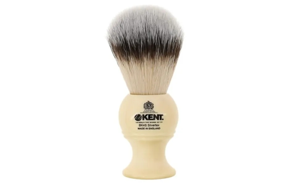 Kent Bk4s Shaving Brush With Ultra-soft Silvertext Synthetic Bristles And Faux Ivory Resin Handle To Use With Shave Crea