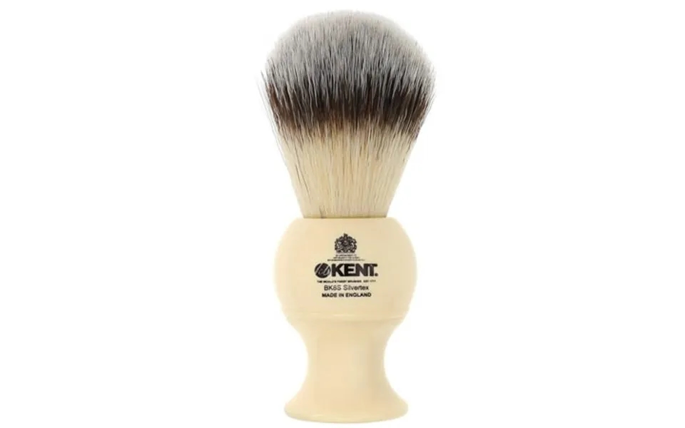 Kent Bk8s Shaving Brush With Ultra-soft Silvertext Synthetic Bristles And Faux Ivory Resin Handle To Use With Shave Crea
