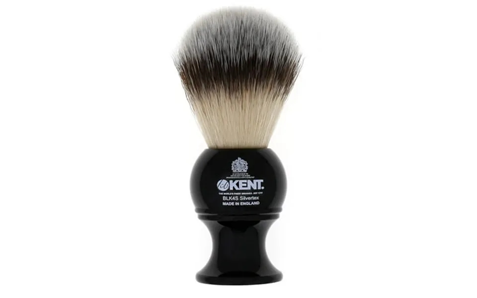 Kent Blk4s Shaving Brush With Ultra-soft Silvertext Synthetic Bristles And Black Resin Handle To Use With Shave Cream Or