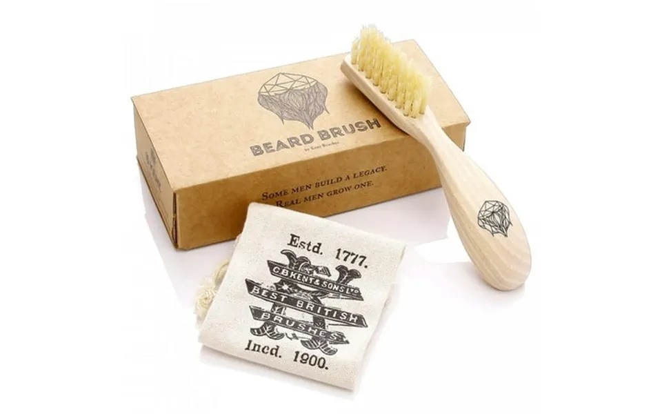 Kent Brd2 Boar Bristle Beard Brush For Men - Specially Cut Natural White Boar Bristle For Flawless Shaping And Grooming