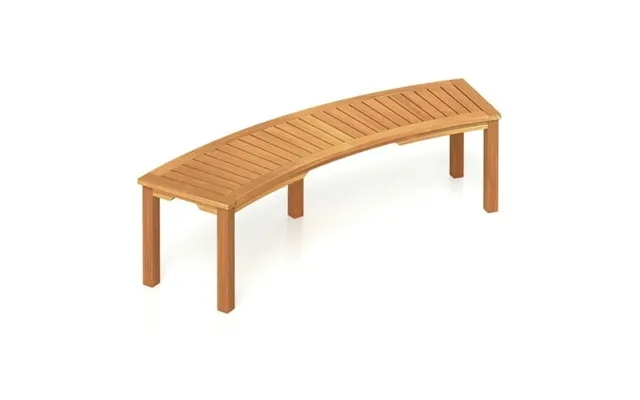 Kepooman Outdoor Bench Garden Bench Outside Bench Outdoor Curved Acacia Wood Fire Pit Bench With Slatted Seat-1 Piece product image