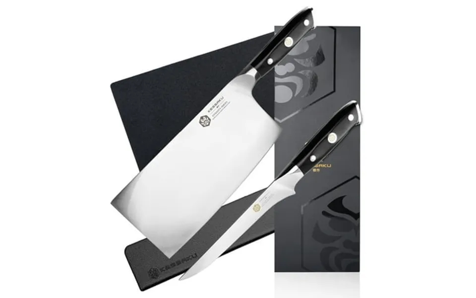 Kessaku 7-inch Cleaver Butcher Knife & 6-inch Boning Knife Set - Dynasty Series