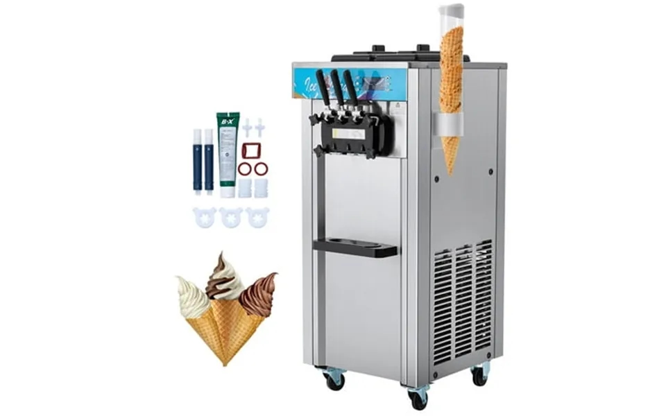 Kffkff 3-flavor Commercial Ice Cream Machine 21-31 L H Soft Serve Ice Cream Maker 2 5