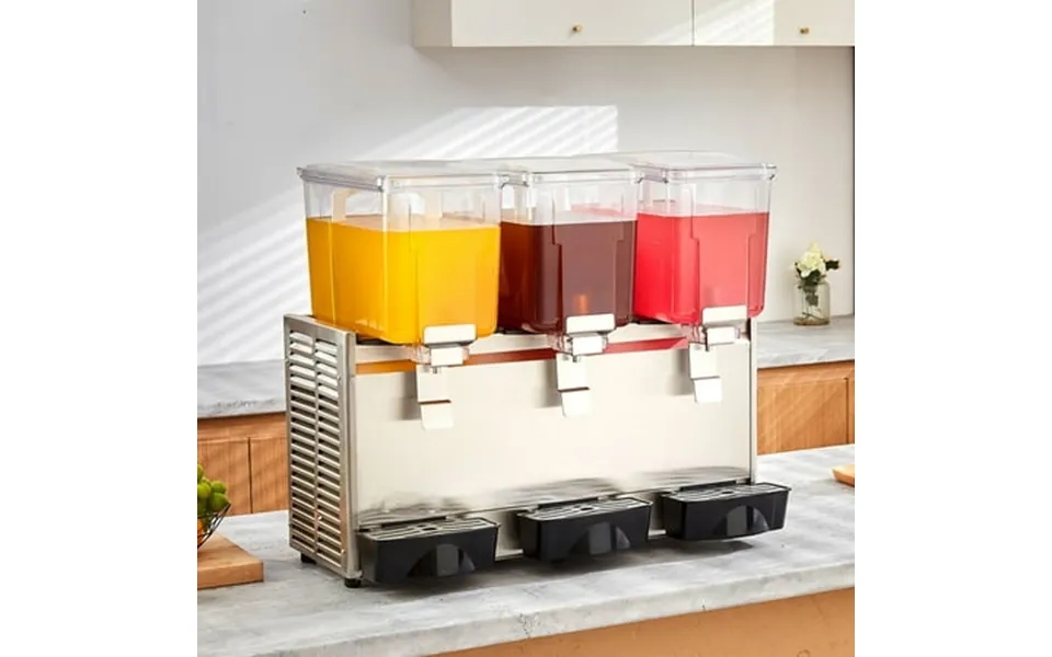 Kffkff Commercial Beverage Dispenser Cold Juice Ice Drink Dispenser 12l 3 Tanks
