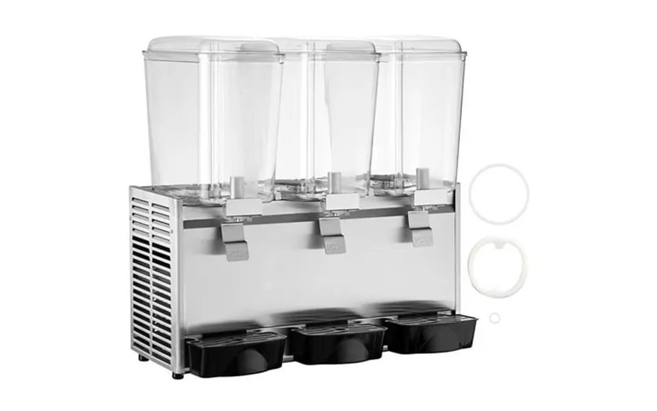 Kffkff Commercial Beverage Dispenser18l *3 Tanks Juice Dispenser Stainless Steel Food Grade Thermostat Controlled