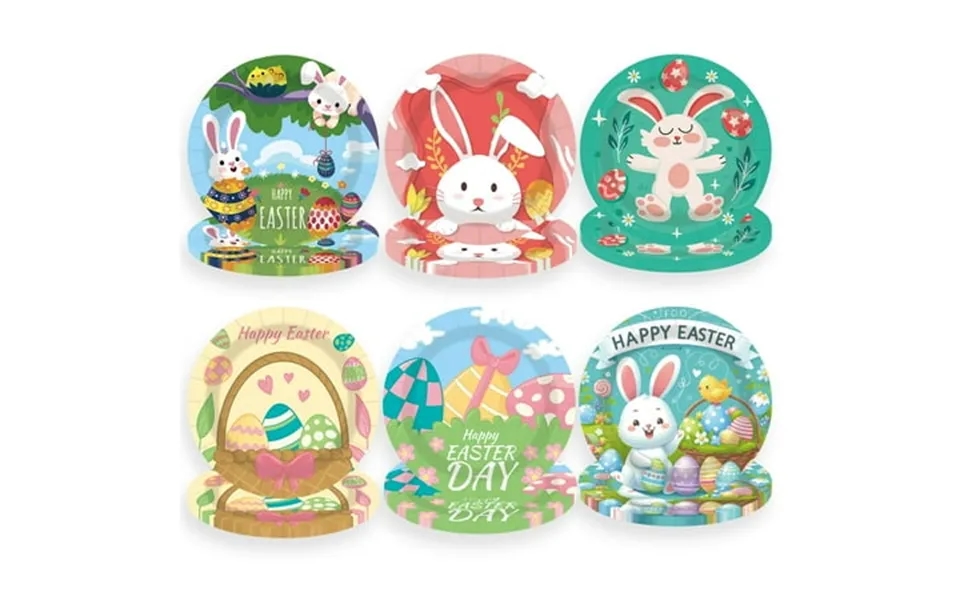 Kfjbpb 48 Pack Easter Paper Plates Bsl1 7 Inch Easter Eggs Bunny Party Plates Disposable Cake Plate Dessert Plates Dinne