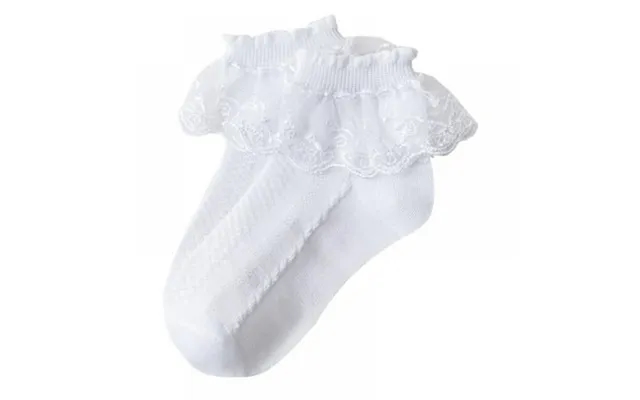 Kids Girl S Socks With Lace Decor For Dance Performance Spring Autumn Summer Lovely Breathable Short Socks 1-12t product image