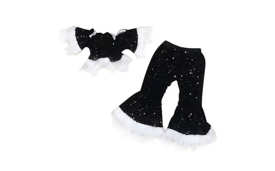 Kids Girl S Two Piece Outfits Girls Sequin Suit Princess Pageant Top Glitter Birthday Party Long Leg Flare Pants Cute Ou