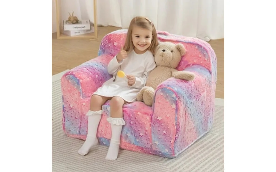 Kids Sofa Toddler Couch Glow In The Dark Kids Chairs For Toddlers Soft Kids Sofa Couch For Boys And Girls Gift Pink
