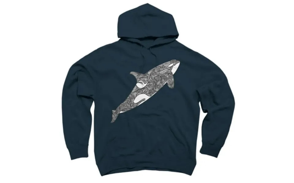 Killer Whale Navy Blue Graphic Pullover Hoodie - Design By Humans S