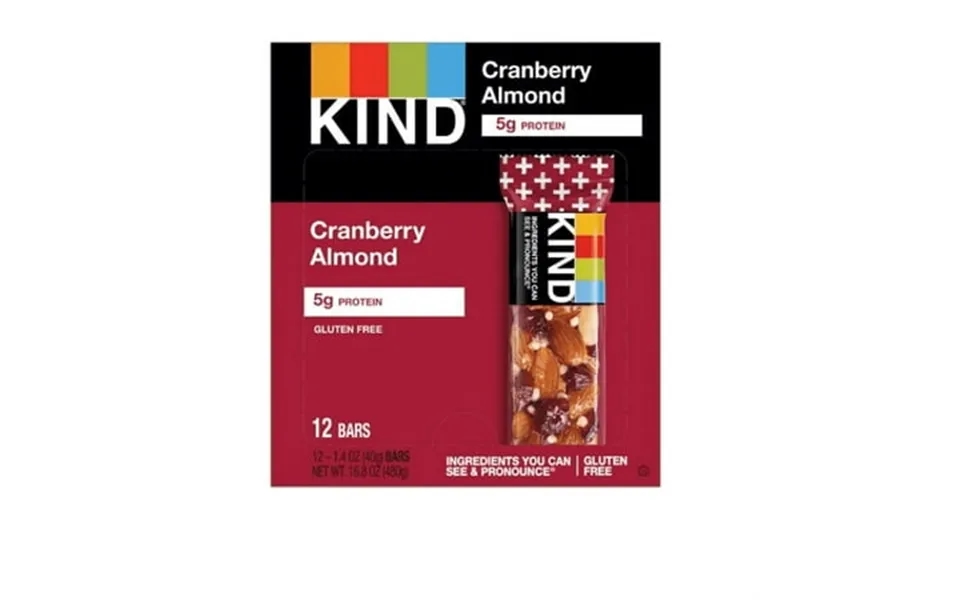 Kind Bars Kind Plus Cranberry Almond Antioxidants With Macadamia Nuts 12 Bars 1