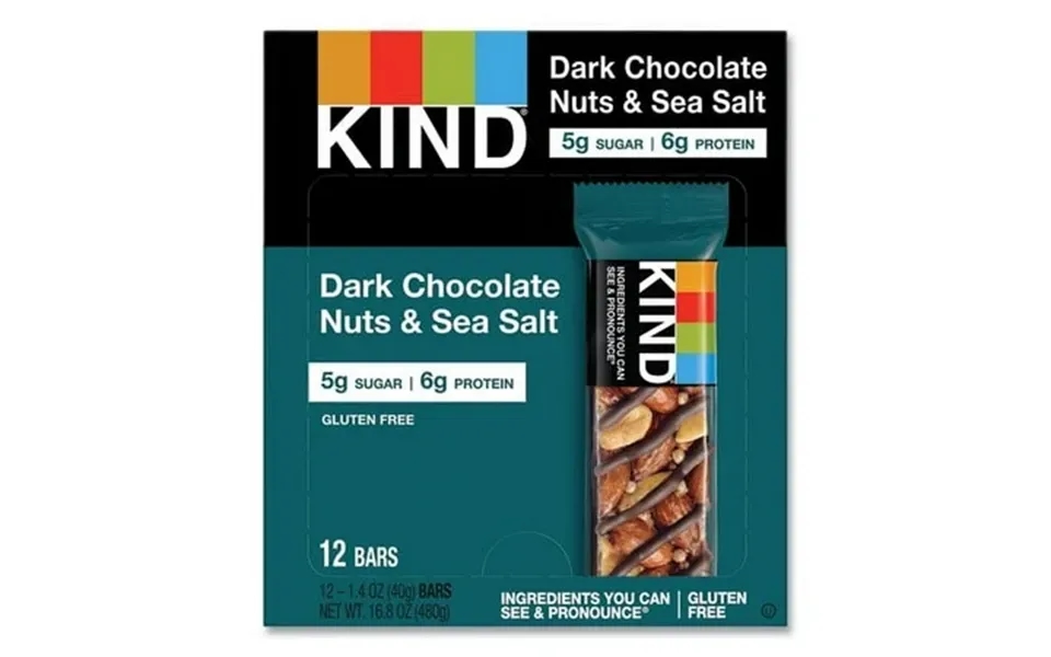 Kind Nuts And Spices Bar Dark Chocolate Nuts And Sea Salt 1.4 Oz 12 Box