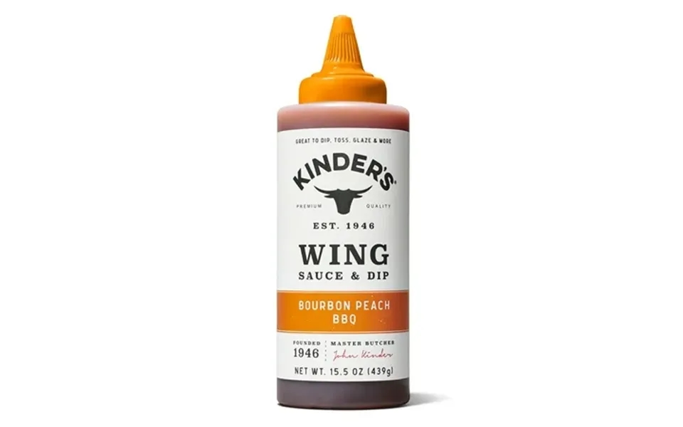 Kinder S Bourbon Peach Bbq Wing Sauce And Dip 15.5 Oz Squeeze Bottle