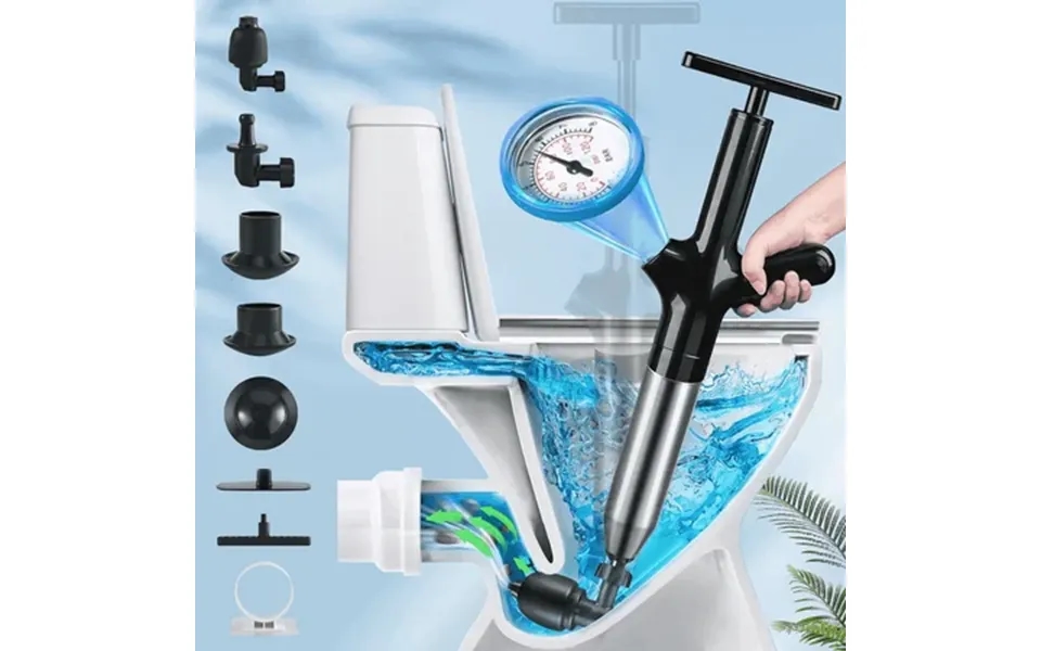 King Bowolf High Pressure Air Toilet Plunger Stainless Steel Drain Clog Remover Tool For Toilets Sinks Shower Drains - E