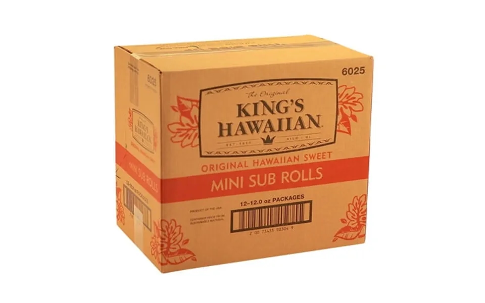 Kings Hawaiian Original Mini Sub Rolls 12 Ounce -- 72 Per Case