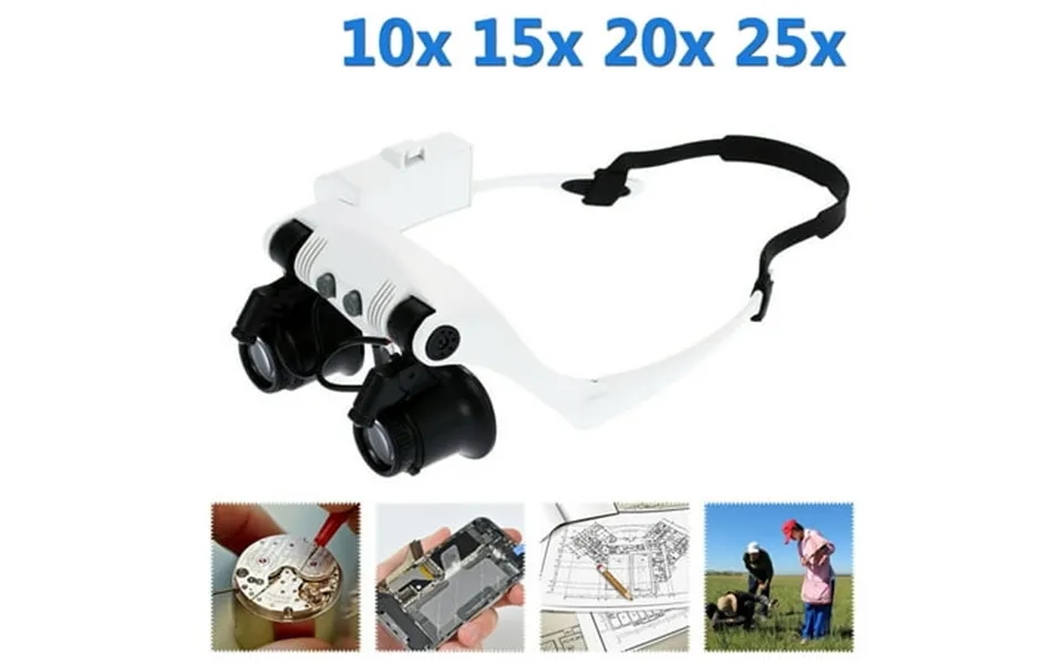 Kingshop 10x 15x 20x 25x Jeweler Watchmaker With Led Light Magnifying Glass Head Mounted Magnifier Magnifying Glass Glas