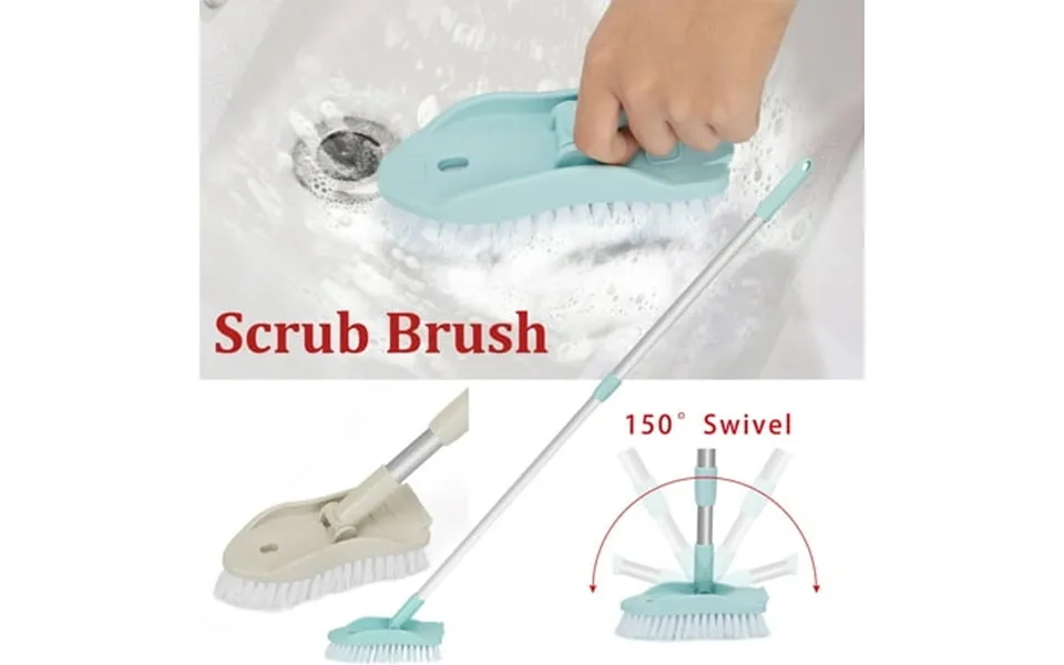 Kingshop Telescopic Bathroom Long Handle Hard Bristle Brush Scrub Toilet Bathtub Brush Tile Floor Cleaning Brush