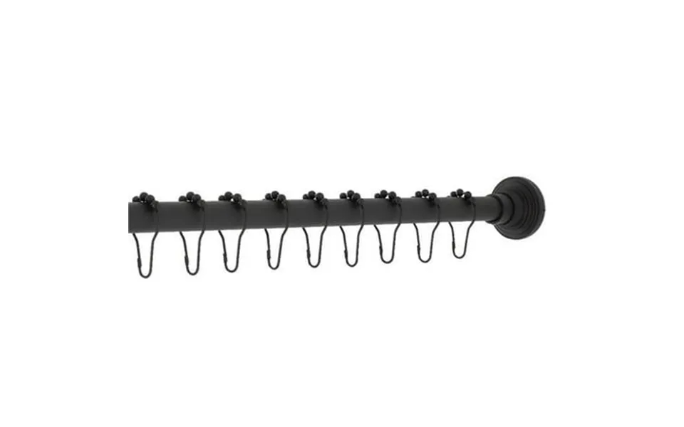 Kingston Brass Srk600 72 In. Edenscape Adjustable Shower Curtain Rod With Rings Matte Black