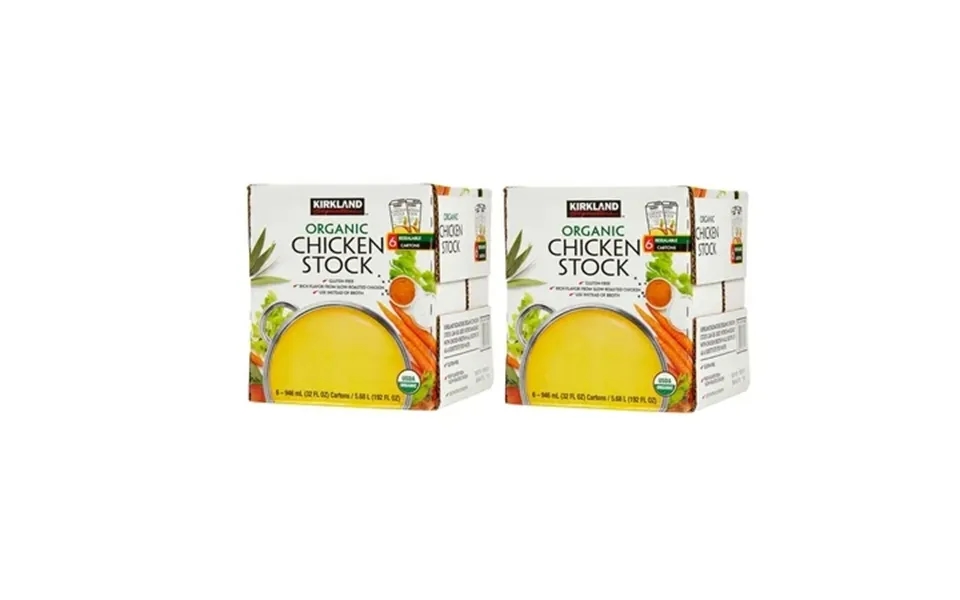 Kirkland Signature Organic Chicken Stock 32 Fl Oz 6-count 2pk