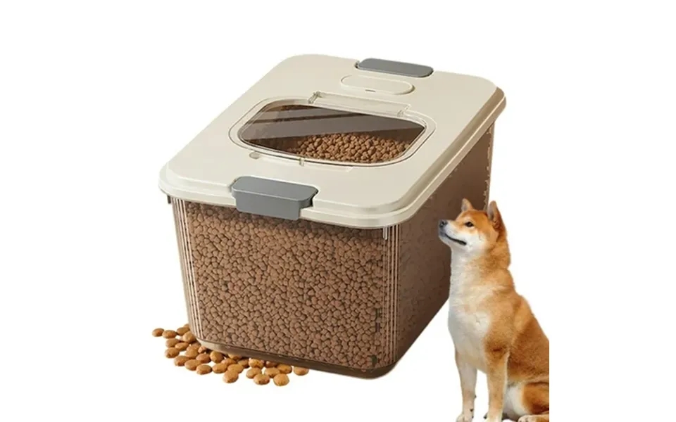 Kisronda Pet Food Container Pet Treat Storage Bucket Waterproof Food Container With Measuring Cup For Kitchen Outdoors C