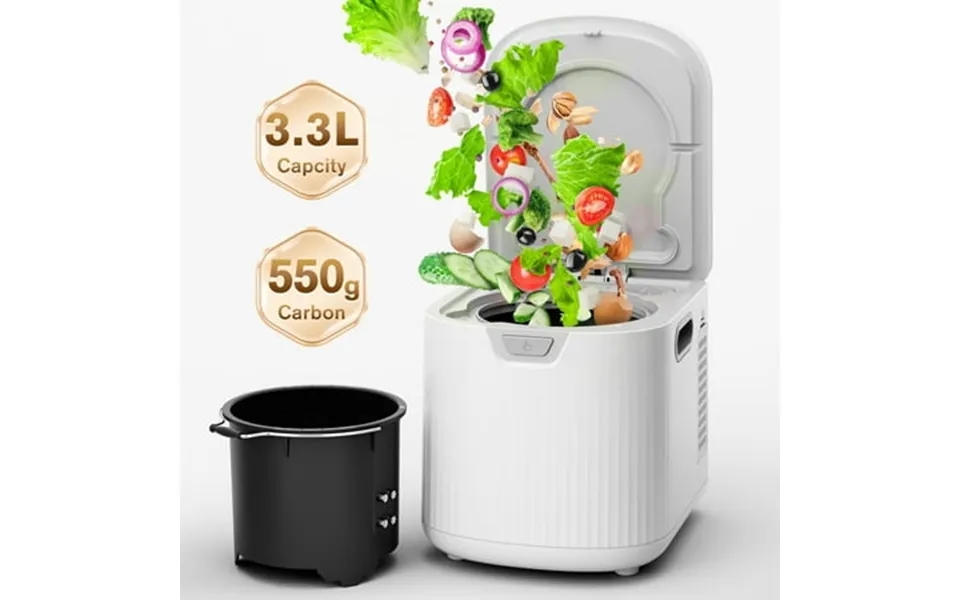 Kissair Smart Electric Composter For Kitchen 3.3l Large Capacity Odorless Quiet Indoor Compost Bin 3-5 Hours Food Waste