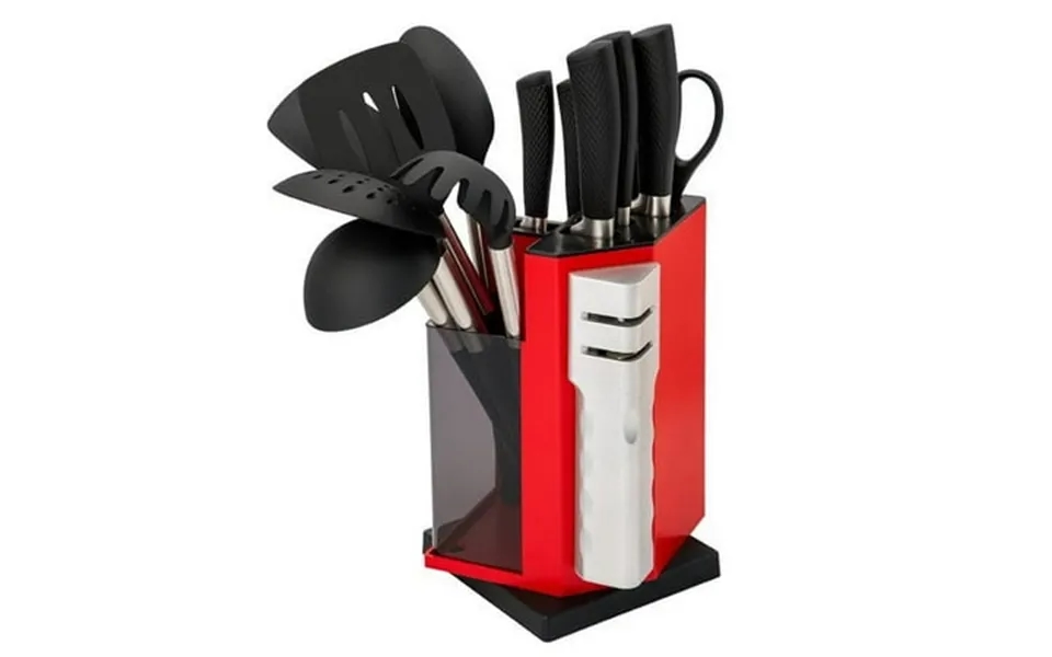 Kitchen Knives Set With Scissor 5 Cutlery Knife Set Slotted Spoon Ladle Pasta Spoon Spoon 14piece Set Black Handle