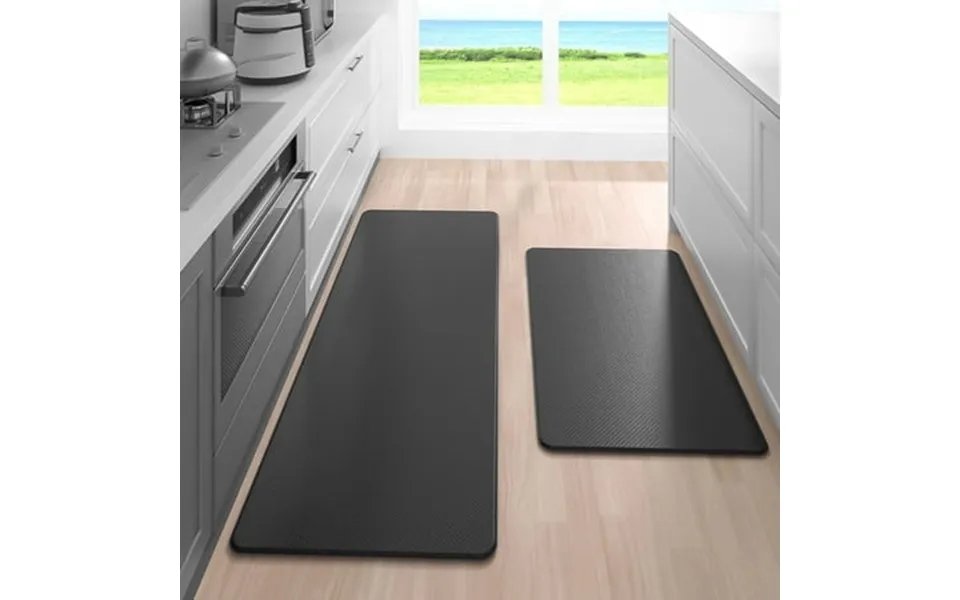Kitchen Mat Set 2pcs Cushioned Anti-fatigue Kitchen Rug Waterproof Non-slip Kitchen Floor Mat Ergonomic Comfort Rug Stan