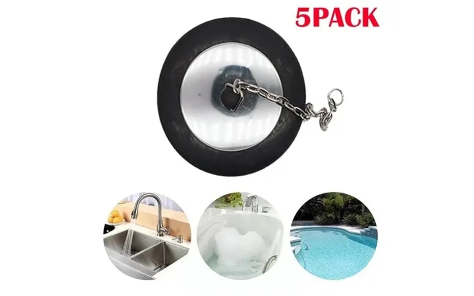 Kitchen Sink Bath Tub Stopper 5pcs Bath Plugs Sink Plug Rubber Drain Stopper Kitchen Sink Plug With Chain