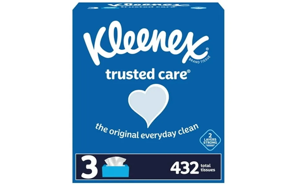 Kleenex Trusted Care Everyday Facial Tissues 3 Rectangular Boxes 144 Tissues Per Box 432 Tissues Total