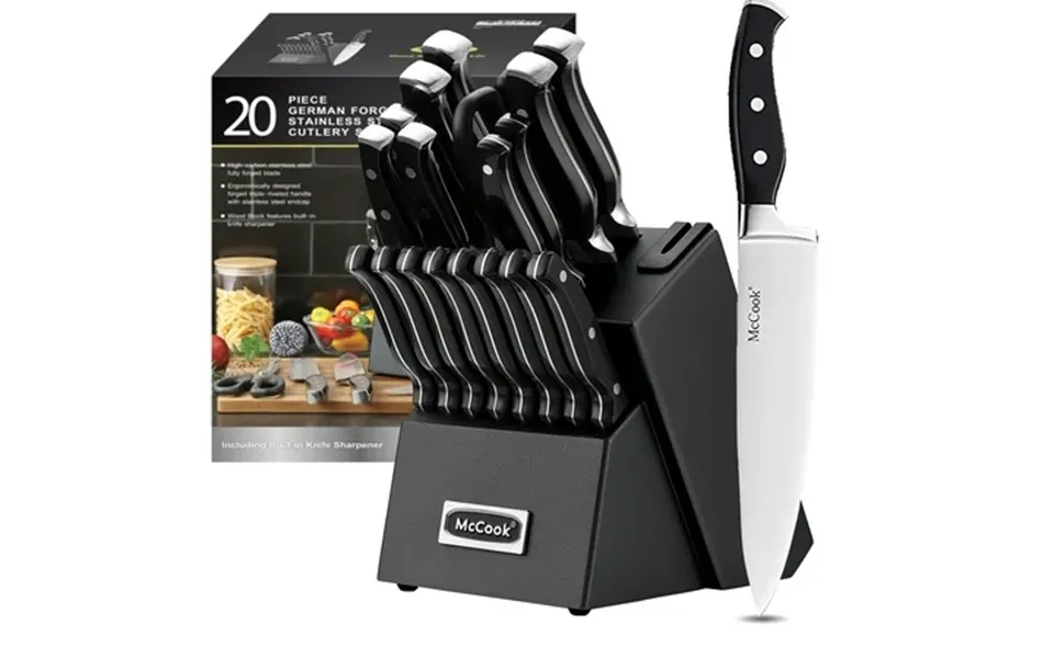 Knife Sets Mccook Mc65b 20 Piece German Stainless Steel Forged Kitchen Knife Block Set Cutlery Set With Black Block