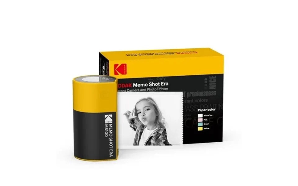 Kodak Memo Shot Era Kids Instant Digital Camera And Photo Label Printer Cartridge Bundle Yellow Camera 10 Rolls