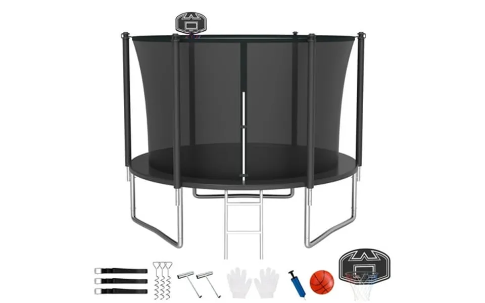 Kofun Trampoline With Enclosure Net & Anchor Kits 16ft 15ft 14ft 12ft 10ft 8ft Trampoline With Basketball Hoop Ladder He
