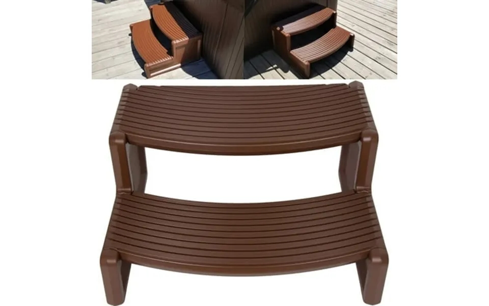 Kojem Spa Hot Tubs Step Stairs Outdoor Non Slip Portable For Sided Handi-step Spa Pool Ladders Espresso Plastic