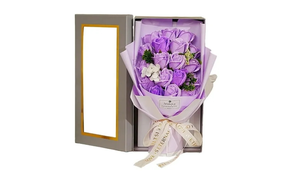 Komiseup Valentines Day Decorations 18 Rose Soap Bouquet Everlasting Bouquet Gift Box Valentine S Day Gift Suitable For