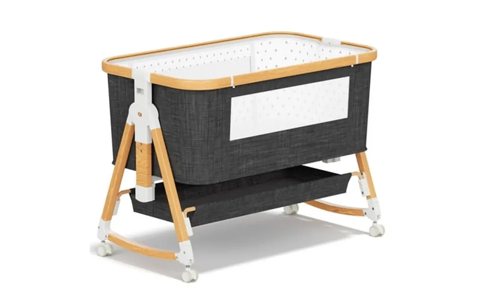 Korimefa 3 In 1 Baby Bassinet Bedside Sleeper Height Adjustable Easy Folding Gray
