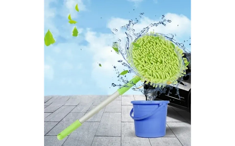 Kqjqs Telescopic Car Wash Mop With Soft Bristles Adjustable Flexible Bending Pole Gentle On Paint Lightweight & Durable