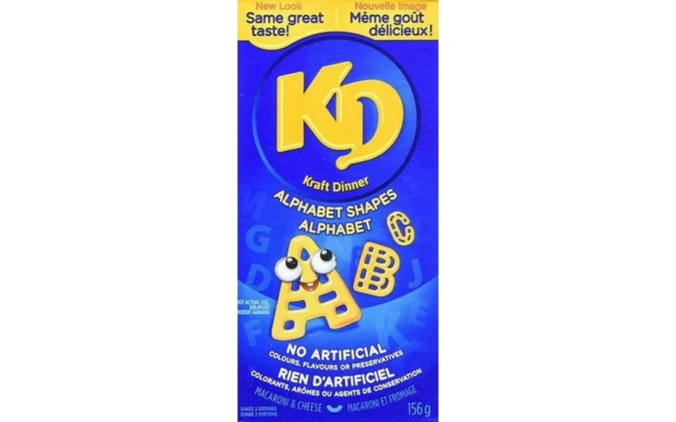 Kraft Dinner Macaroni & Cheese Shapes Alphabet 156g 5.5oz. Imported From Canada
