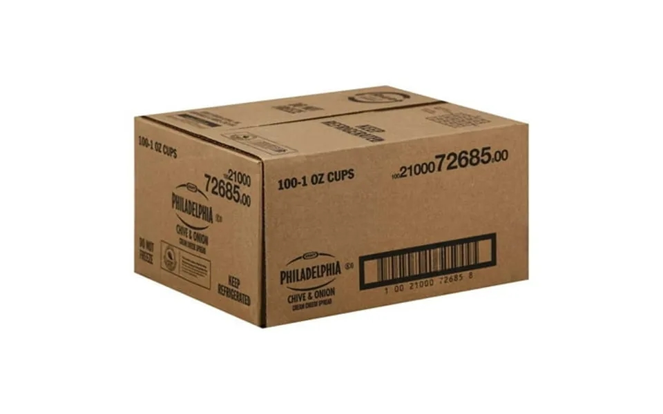 Kraft Philadelphia Chive And Onion Cream Cheese - Cup 1 Ounce -- 100 Per Case