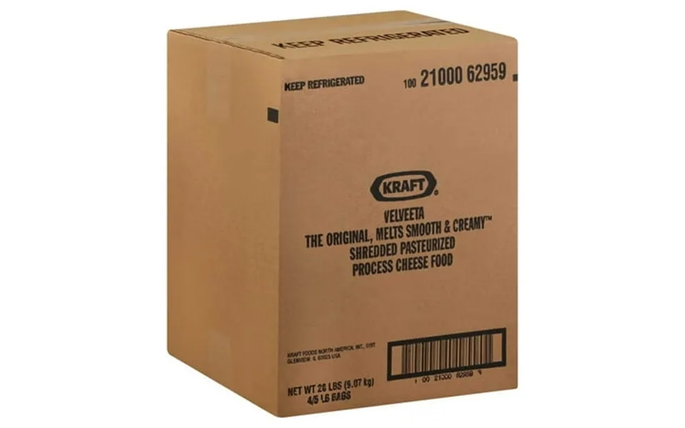 Kraft Velveeta Feather Shred Cheese 5 Pound -- 4 Per Case.