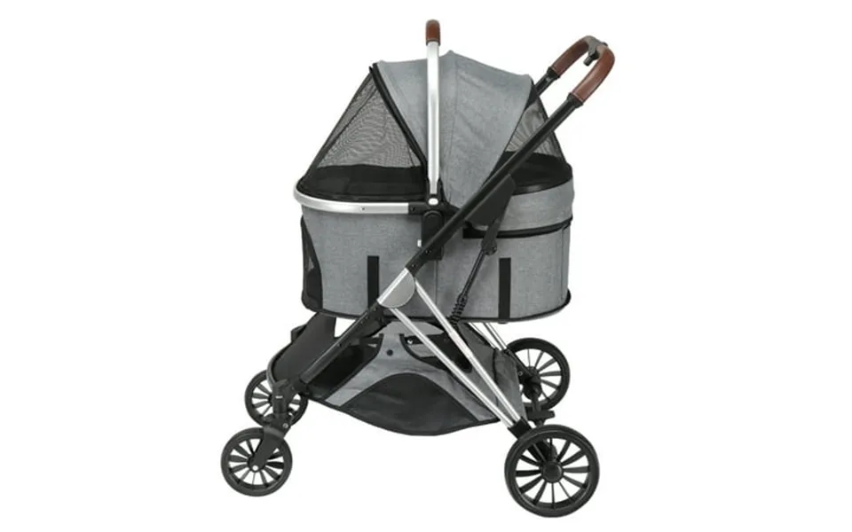Ktaxon 3 In 1 Pet Stroller Dog Stroller With Detachable Carrier & Storage Basket Grey