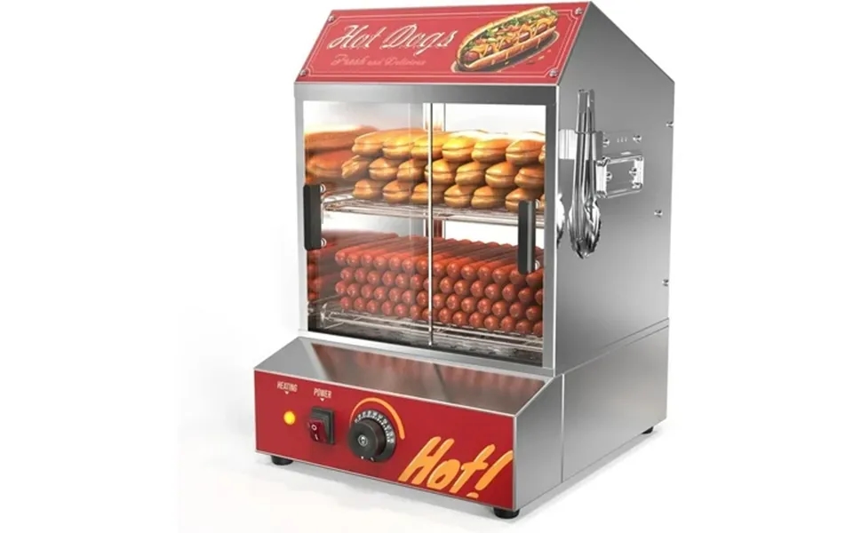 Ktaxon 42.3qt 40l Hot Dog Steamer 2-tier Hut Steamer Hot Dog Steamer With Bun Warmer Cooker 235 Hot Dogs & 50 Buns Capac