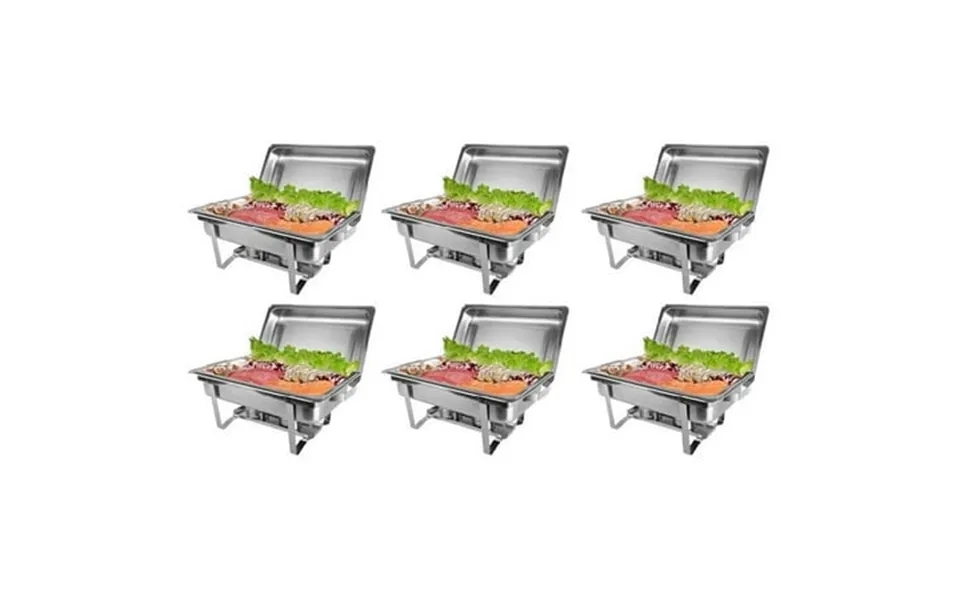 Ktaxon 6 Pack Chafing Dish For Buffet 8 Quart Stainless Steel Buffet Set Rectangular Chafers And Warmers Sets For Party
