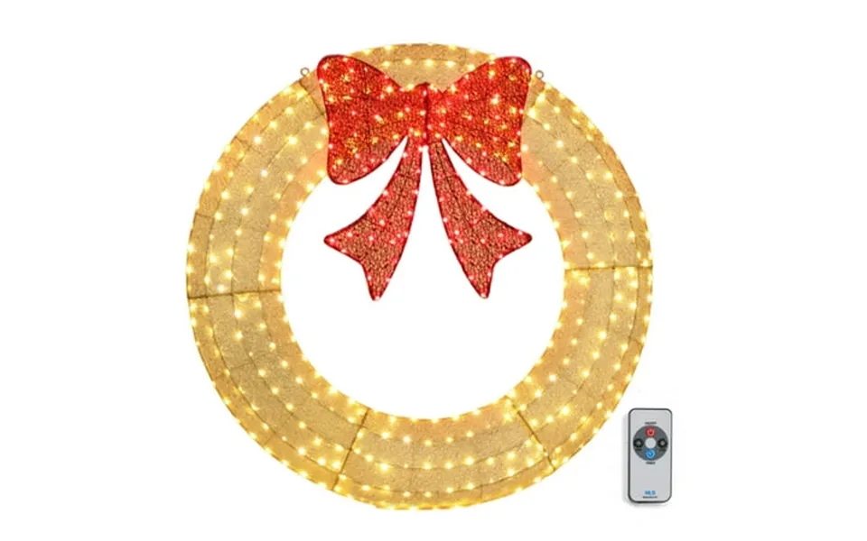 Ktaxon 60in Christmas Wreath Christmas Decoration Lighted Holiday Decor 400 Lights Led - Golden