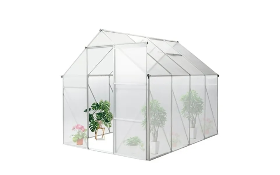 Ktaxon 6x8ft Hybrid Polycarbonate Greenhouse For Garden Silver