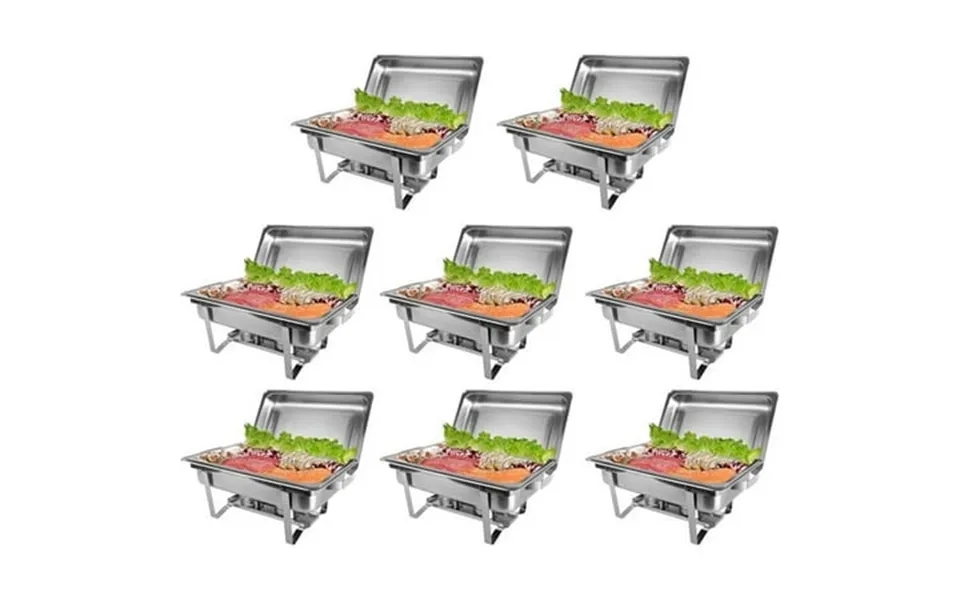 Ktaxon 8 Pack Chafing Dish For Buffet 8 Quart Stainless Steel Buffet Set Rectangular Chafers And Warmers Sets For Party